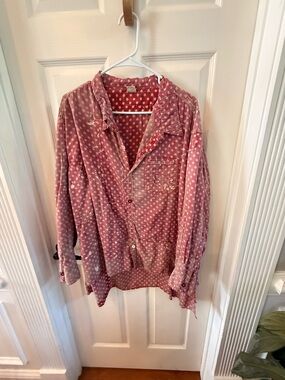 Magnolia Pearl red Polka Dot Casual Shirt Jacket